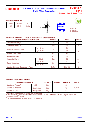 PV563BA Datasheet PDF Niko Semiconductor