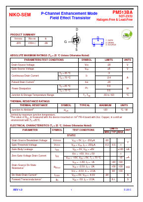 PM513BA Datasheet PDF Niko Semiconductor