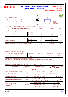 PM503BA Datasheet PDF Niko Semiconductor