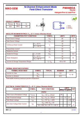 P8008BDA Datasheet PDF Niko Semiconductor