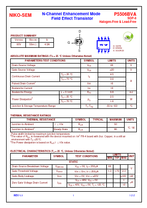 P5506BVA Datasheet PDF Niko Semiconductor