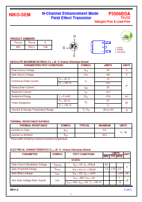 P5506BDA Datasheet PDF Niko Semiconductor