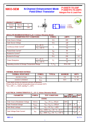 P1260ETFS Datasheet PDF Niko Semiconductor