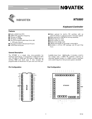 NT6880H Datasheet PDF Novatek Microelectronics