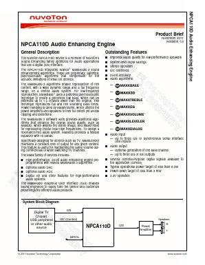 NPCA110DA0YX Datasheet PDF Nuvoton Technology