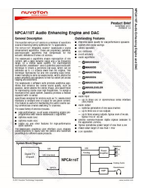 NPCA110TA0YX Datasheet PDF Nuvoton Technology