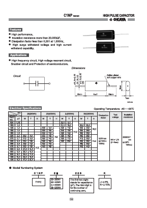 C1NP2E685K Datasheet PDF Okaya Electric America, Inc.