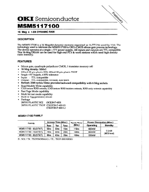 MSM5117100-70TL Datasheet PDF Oki Electric Industry