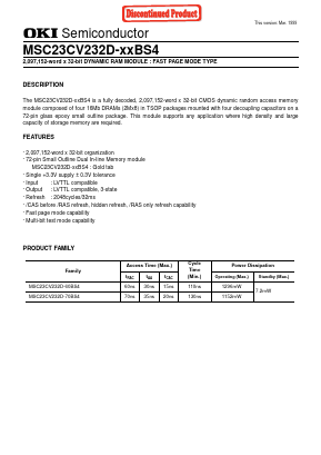 MSC23CV232D-XXBS4 Datasheet PDF Oki Electric Industry