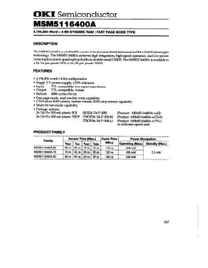 MSM5116400A-70SJ Datasheet PDF Oki Electric Industry