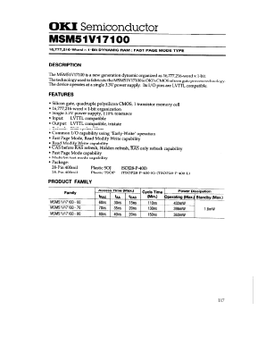 MSM51V17100-60TS-K Datasheet PDF Oki Electric Industry