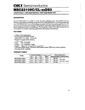MSC23109CL-70DS3 Datasheet PDF Oki Electric Industry