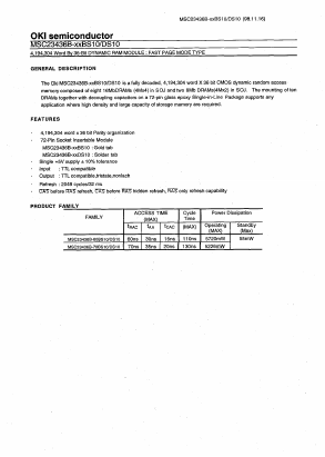 MSC23436B-70BS10 Datasheet PDF Oki Electric Industry