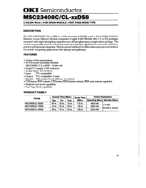 MSC23408CL-70DS8 Datasheet PDF Oki Electric Industry