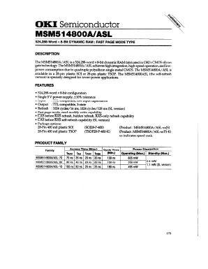 MSM514800ASL-10JS Datasheet PDF Oki Electric Industry