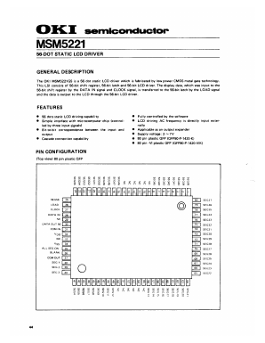 MSM5221 Datasheet PDF Oki Electric Industry