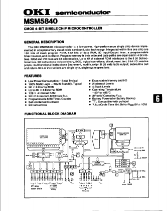 M5840 Datasheet PDF Oki Electric Industry