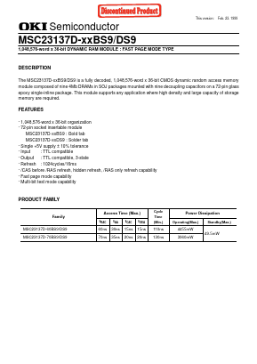MSC23137D Datasheet PDF Oki Electric Industry