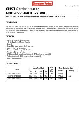 MSC23V26468TD-60BS8 Datasheet PDF Oki Electric Industry