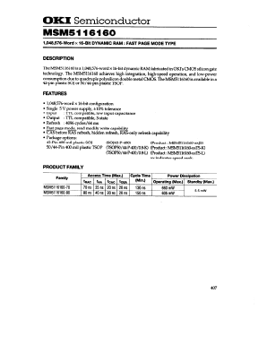 MSM5116160-70TS-K Datasheet PDF Oki Electric Industry