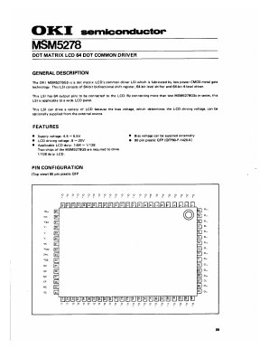 MSM5278GS Datasheet PDF Oki Electric Industry