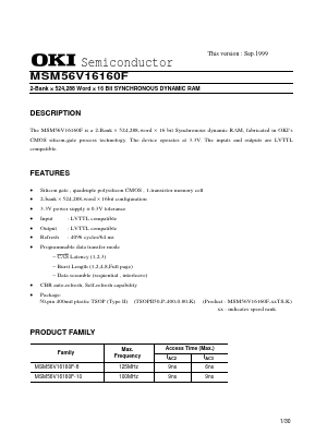 MSM56V16160F-10TS-K Datasheet PDF Oki Electric Industry