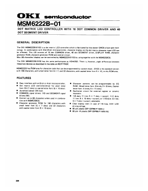 MSM6222B-01 Datasheet PDF Oki Electric Industry