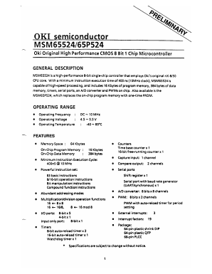 MSM65P524 Datasheet PDF Oki Electric Industry