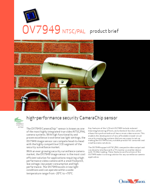 OV07949-C10A Datasheet PDF OmniVision Technologies, Inc.