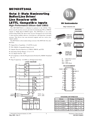 MC74HCT244ADTEL Datasheet PDF ON Semiconductor