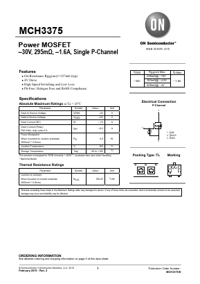MCH3375 Datasheet PDF ON Semiconductor