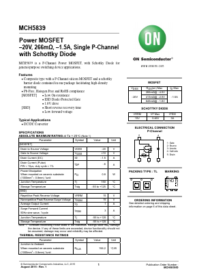 MCH5839-TL-W Datasheet PDF ON Semiconductor