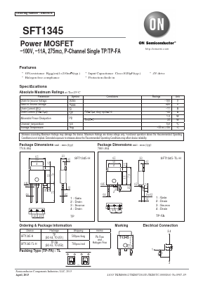 SFT1345-TL-H Datasheet PDF ON Semiconductor