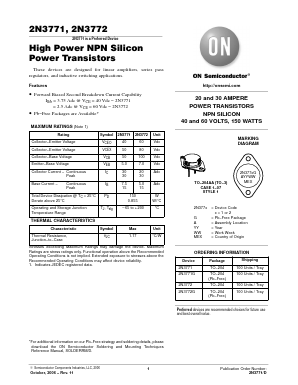 2N6257 Datasheet PDF ON Semiconductor