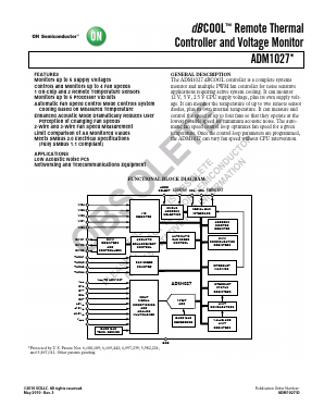 ADM1027ARQZ-REEL Datasheet PDF ON Semiconductor