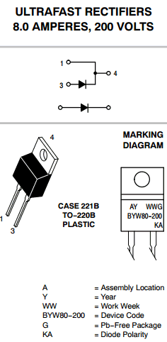 BYW80-200G Datasheet PDF ON Semiconductor