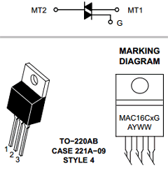 MAC16CMG Datasheet PDF ON Semiconductor