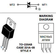 MAC16N Datasheet PDF ON Semiconductor