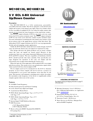 MC100E136 Datasheet PDF ON Semiconductor