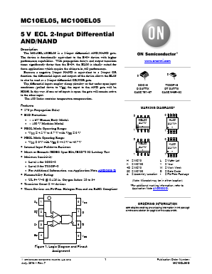 MC10EL05DTG Datasheet PDF ON Semiconductor