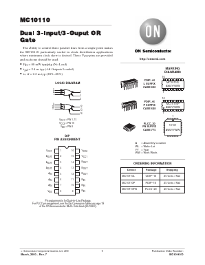 MC10110 Datasheet PDF ON Semiconductor