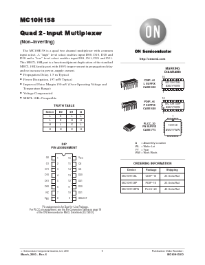 MC10H158FN Datasheet PDF ON Semiconductor