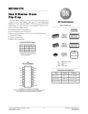 MC10H176P Datasheet PDF ON Semiconductor