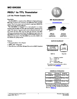 MC10H350 Datasheet PDF ON Semiconductor