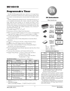 MC14541BCP Datasheet PDF ON Semiconductor