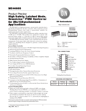 MC44605 Datasheet PDF ON Semiconductor