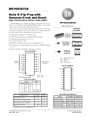 MC74HC273 Datasheet PDF ON Semiconductor