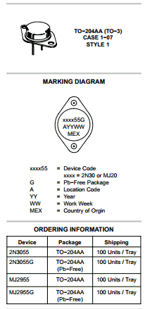 MJ2955 Datasheet PDF ON Semiconductor