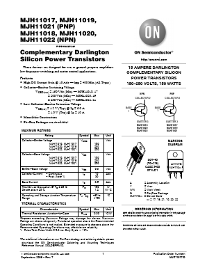 MJH11019G Datasheet PDF ON Semiconductor
