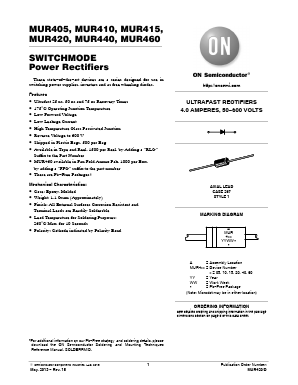 MUR440G Datasheet PDF ON Semiconductor